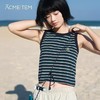 【出游季特惠】ACMEITEM爱棵米户外女士条纹背心棉感短款修身无袖上衣女士GAG2160264C 商品缩略图0