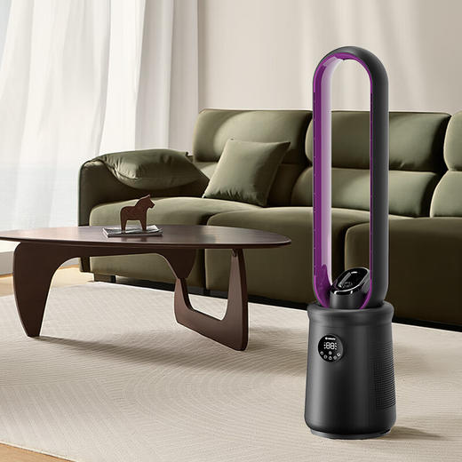 艾美特（AIRMATE）32档风速负离子、HEPA滤网、UV紫外线杀菌AI智能感温无叶扇CE-SRUI6 商品图5