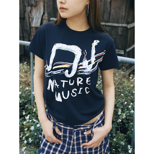 CryingCenter 灵蛇音符自然音乐 正肩印花短袖蓝色  哭喊中心 商品图1