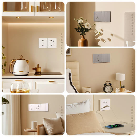 欧普（OPPLE）25新超薄开关插座T02致荟有机玻璃致享86型墙壁开关面板16A大功率5五孔 商品图4
