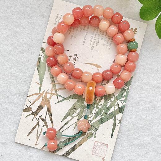 蜜桃粉菩提长手串  手持菩提子佛珠念珠男女文 玩手链 商品图3
