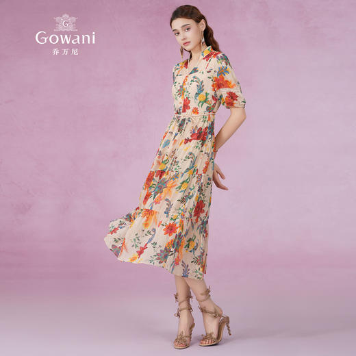 乔万尼真丝连衣裙新款100%桑蚕丝法式度假风EM2E832 商品图2