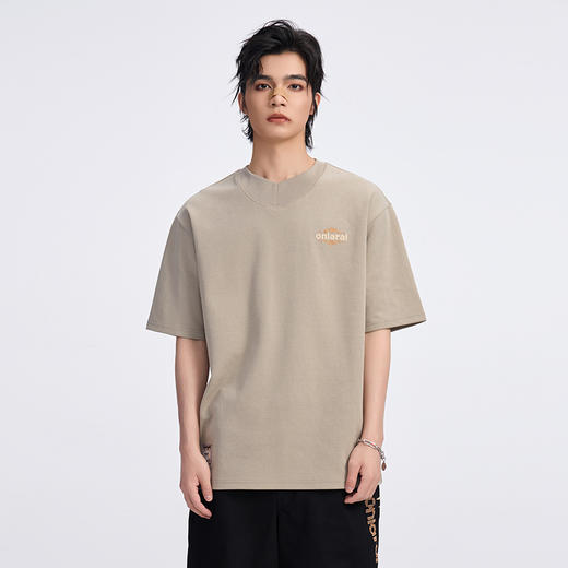 ONIARAI/鬼洗 后现代主义抽象美索不达米亚智人罗纹圆领休闲T恤 A840014 商品图3