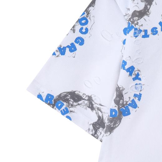 T3307夏季高级感新款韩系圈圈印花字母短袖T恤百搭潮流套头上衣 商品图4