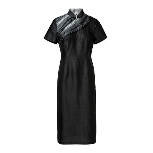 TANGY Collection天意商场款民族风复古立领连衣裙L252813 商品图4