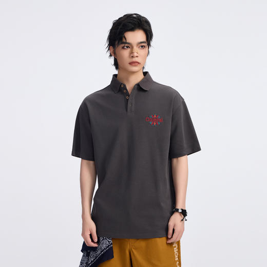 ONIARAI/鬼洗古石器时代幻想蕨类植物图腾圆摆休闲马球衫 A840013 商品图3