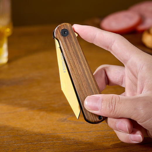 SWISS+TECH 瑞士科技木柄折叠刀户外露营探险EDC小刀-分销 商品图2