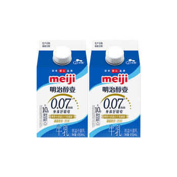 明治meiji醇壹全脂牛奶 450ml*2盒 低温牛奶 【国内奶源】 商品图1
