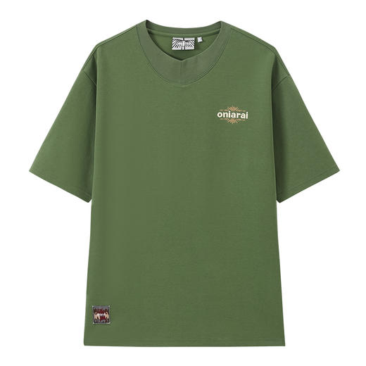 ONIARAI/鬼洗 后现代主义抽象美索不达米亚智人罗纹圆领休闲T恤 A840014 商品图6