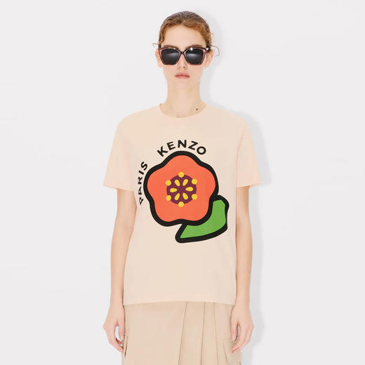 KENZO 高田贤三 女士徽标印花棉质圆领短袖T恤 粉色 FF52 TS168 4SO 07 商品图1