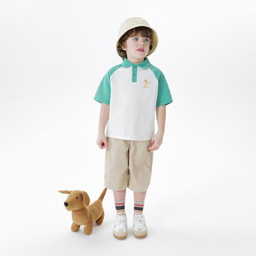 【凉感快干】马克珍妮男童撞色运动polo衫 宝宝短袖T恤夏装550573 商品图2