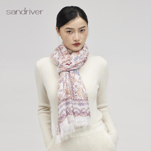 “吉祥狮”“水溶性羊绒印花围巾SJF96P758N 商品图4