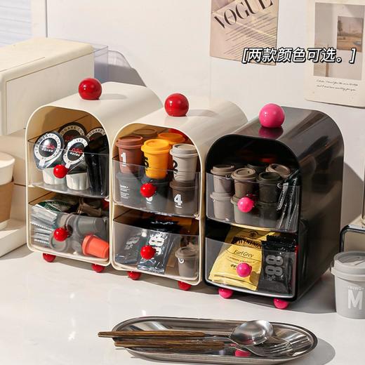 【整齐有序！打造咖啡角落】多功能咖啡角收纳盒透明抽屉式化妆品文具杂物桌面整理盒。ry 商品图4
