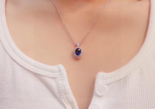 2.6ct刻面蓝宝石戒指吊坠 商品图6