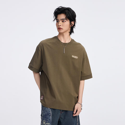 ONIARAI/鬼洗 恩嫩塔尔西罗纹袖口宽松T恤 A840015 商品图3