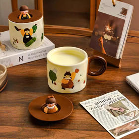 颜值好物【情侣复古马克杯！创意满满】摩登主妇马克杯套装陶瓷水杯新婚生日礼物结婚家用情侣咖啡杯礼盒。ry