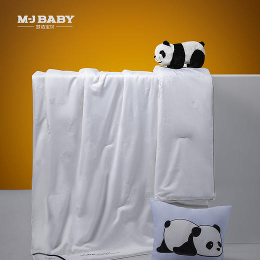 【6F】梦洁宝贝纯棉提花纯蚕丝四季被：熊抱平安 商品图1