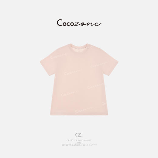 COCO ZONE 刘一一 【醋酸混纺】简约圆领纯色短袖T恤 CD1A0747 商品图0