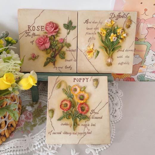 香薰石膏娃娃立体浮雕画复古花牌摆件团建批发活动礼物diy涂色 商品图4