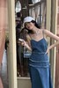 SIA SAYLOR 牛仔简约流苏吊带连衣裙 18107 商品缩略图1