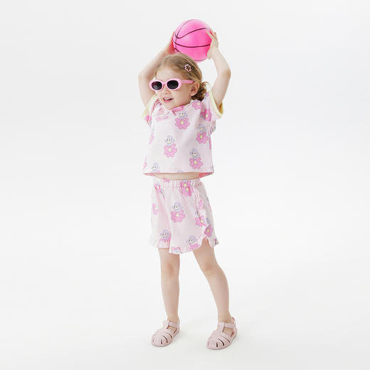 [凉感透气]马克珍妮女童萌趣贵宾短袖T恤宝宝上衣夏装新款550780 商品图1