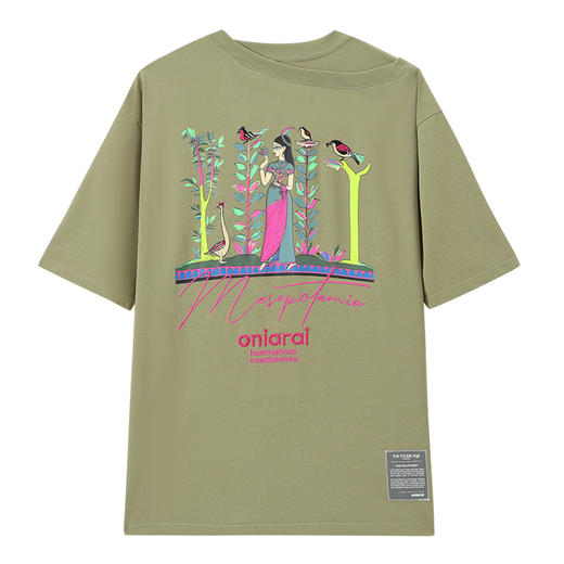 ONIARAI/鬼洗 伊南娜綉花双罗纹领Sorona休闲T恤 A840016 商品图7