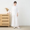 2025民族风新款棉麻禅服套装立领中袖上衣松紧腰长裤居士服8995 商品缩略图3