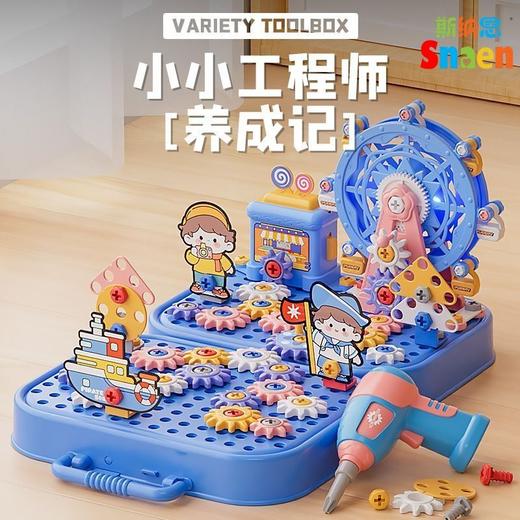 儿童全套diy摩天轮拼装拧螺丝钉玩具电钻组装玩具拆卸 商品图0