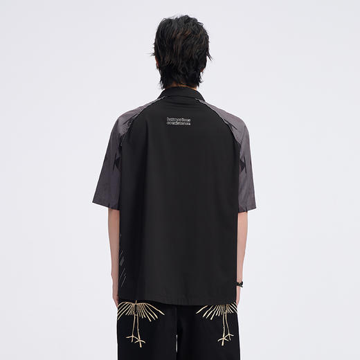 ONIARAI/鬼洗  新石器时代织物图腾插肩袖拼接夏威夷衬衫 A740003 商品图2