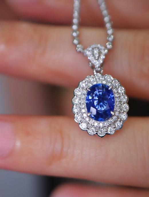 1.12ct刻面蓝宝石吊坠 商品图0