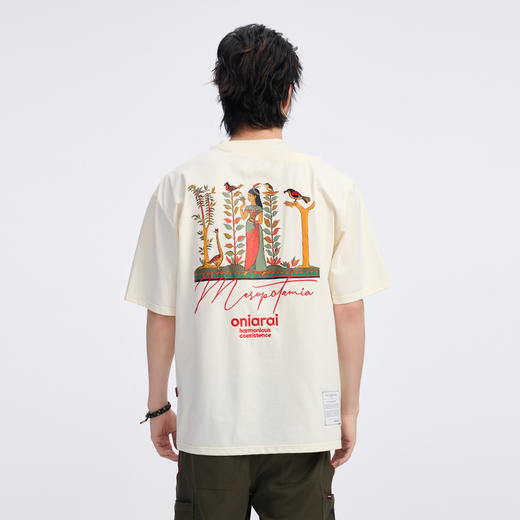 ONIARAI/鬼洗 伊南娜綉花双罗纹领Sorona休闲T恤 A840016 商品图2