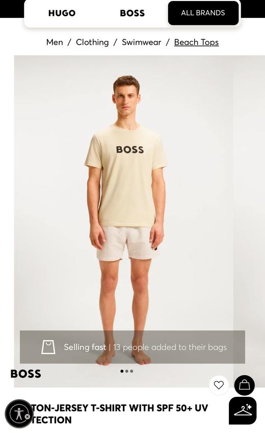 H.B 橙标经典字母印花 丝光圆领T恤 TX452 商品图1