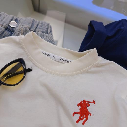 【时尚圆领设计，透气舒适】儿童夏季短袖T恤衫~男女童宝宝全棉 圆领套头半袖上衣 潮流童装-QQ 商品图2