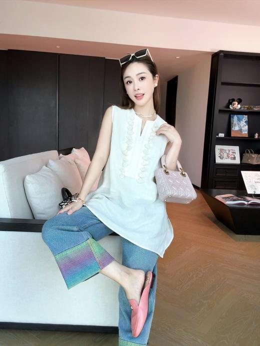 PIANAI冷小姐# 真丝亚麻简约无袖侧开叉上衣 商品图2