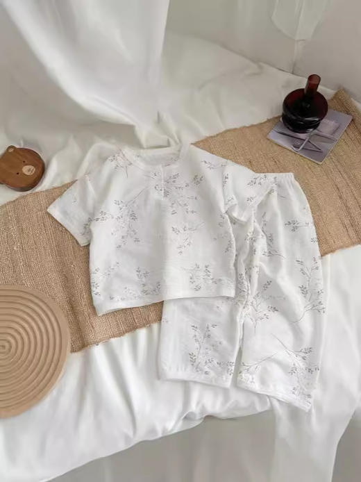 【超柔棉质，婴儿级舒适体验！】儿童夏款超柔云朵棉家居服套装 空调服儿童款睡衣透气-QQ 商品图3