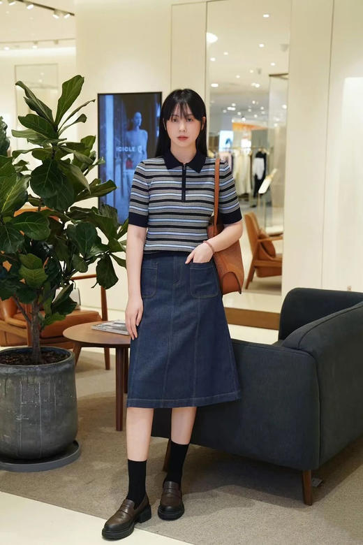 【高品质私服】【IC棉弹牛仔半身裙】高腰A字版型，优质棉弹面料柔软舒适N1300-CC【无标出货 介意慎拍】 商品图5