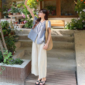 西遇阔腿裤女夏季新款七分宽松高腰阔腿裤SS050584