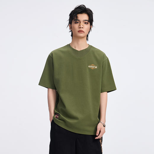 ONIARAI/鬼洗 后现代主义抽象美索不达米亚智人罗纹圆领休闲T恤 A840014 商品图0