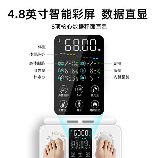 云康宝八电极体脂秤减肥专用专业体脂磅电子称体重秤健身房体测仪 商品图1
