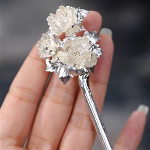 新中式国风芙蓉花时尚百搭盘发流苏汉服簪子小众设计感配饰 商品图1