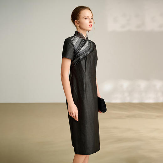 TANGY Collection天意商场款民族风复古立领连衣裙L252813 商品图1