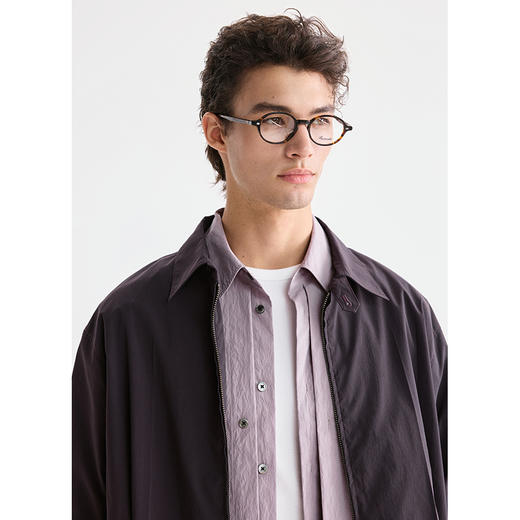 棉仓3621011003-【东京韵律】翻领链式极简褶裥设计短款夹克 商品图1