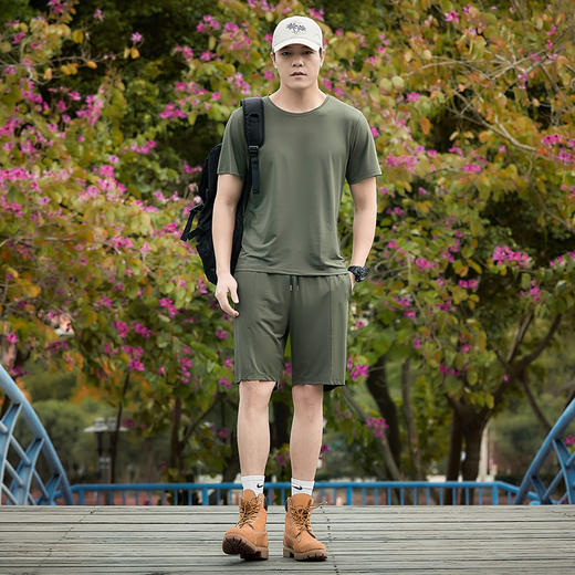 【网孔透气冰丝 清爽不粘腻 四维高弹】休闲冰丝2件套 商品图3