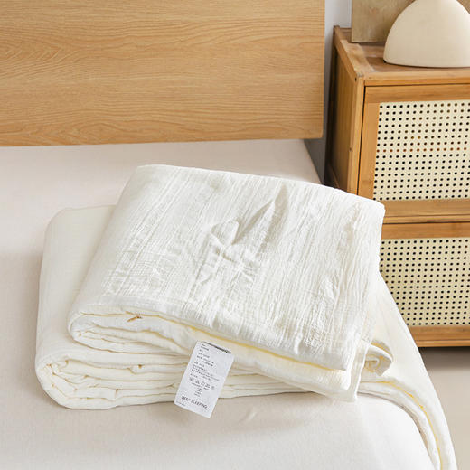 【双层纱大豆被】全棉A类双层纱大豆夏被全棉空调被夏凉被子纯色提花 商品图6