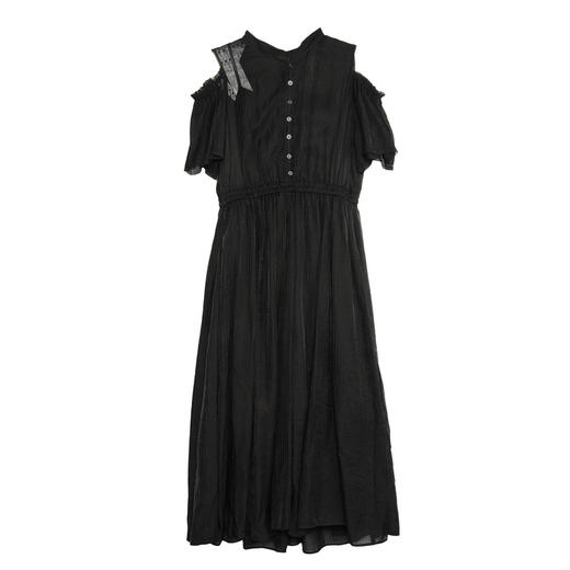 谜底露肩连衣裙短袖2025夏新款甜美清新出游长裙大摆裙256ML6268 商品图4