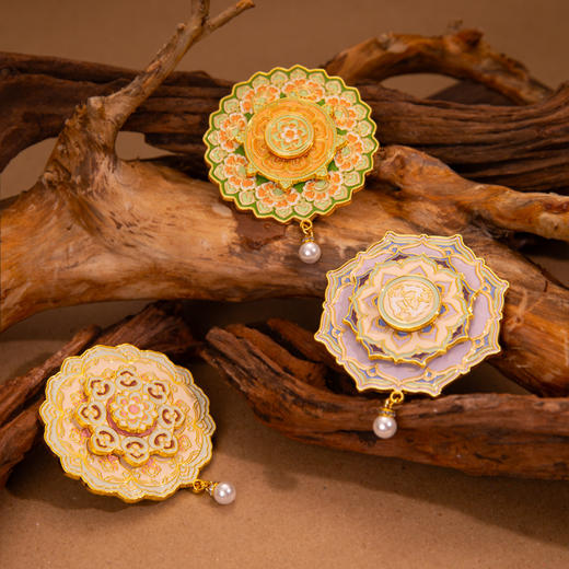 【敦煌藻井旋转冰箱贴】三兔莲花纹国潮金属文创纪念创意工艺品礼品 商品图2