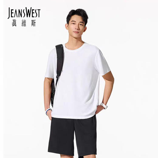 夏日运动健身必备【真维斯冰丝情侣款速干套装】手感柔滑 上身自带凉感 透气性好 纯色色系 商品图2