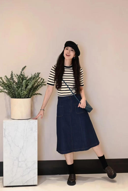 【高品质私服】【IC棉弹牛仔半身裙】高腰A字版型，优质棉弹面料柔软舒适N1300-CC【无标出货 介意慎拍】 商品图2