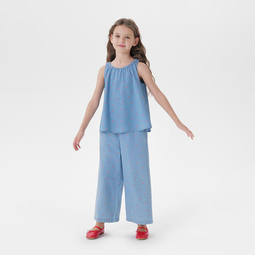 马克珍妮女童百搭爱心软牛仔直筒裤儿童裤子2025年春夏新款550836 商品图2