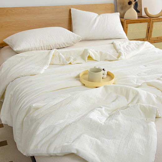 【双层纱大豆被】全棉A类双层纱大豆夏被全棉空调被夏凉被子纯色提花 商品图2